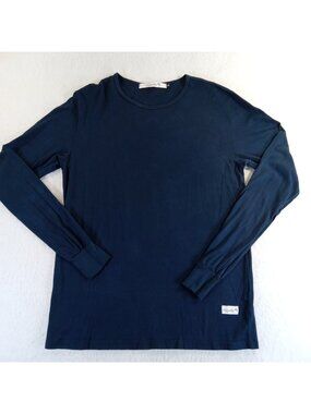 Kinetix Men's Navy Blue Long Sleeve Crew Neck T-Shirt SMALL Casual Luxury NWT